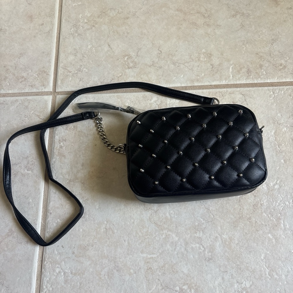 Rebecca Minkoff Black Quilted Studded Crossbody Bag